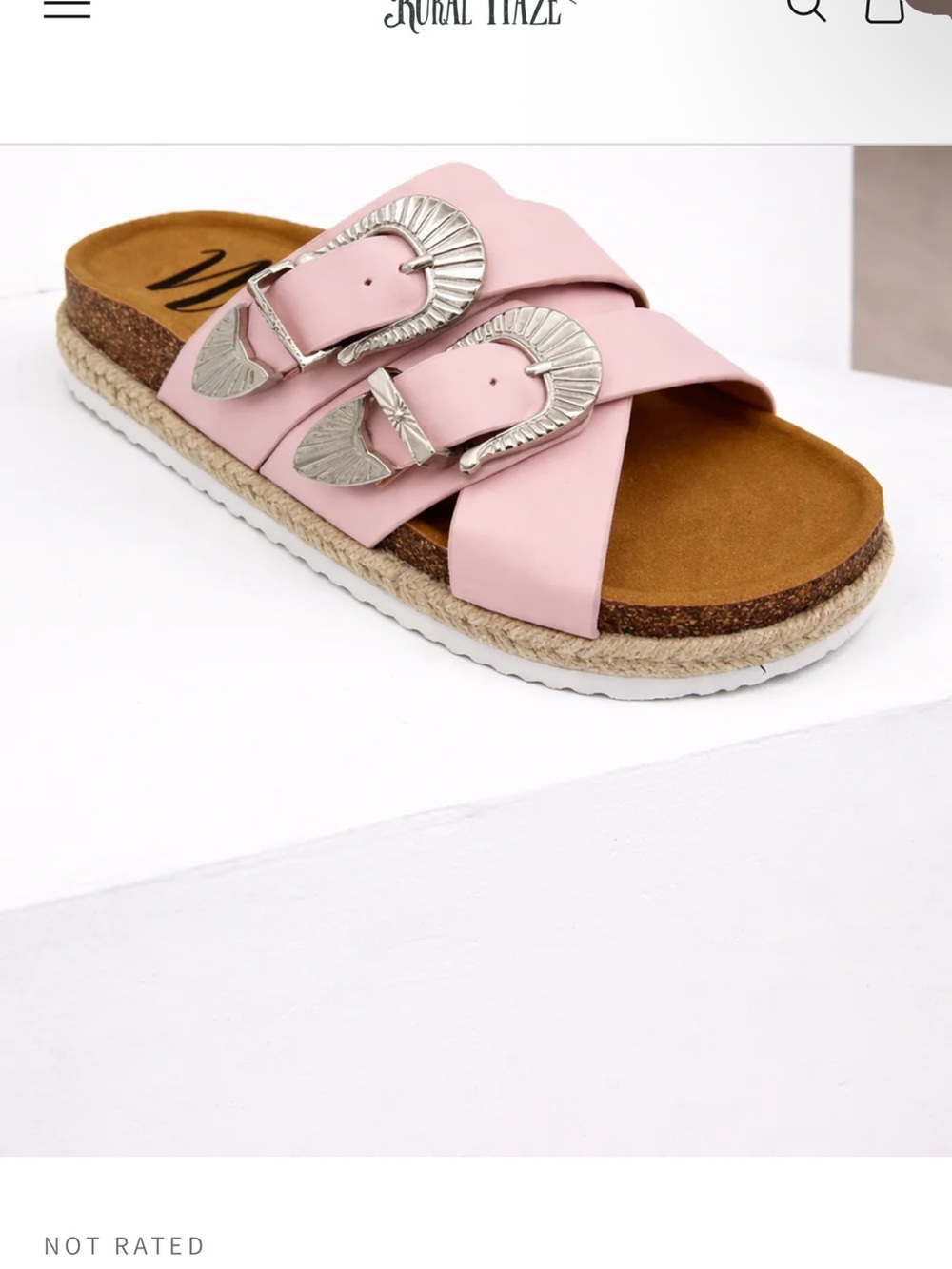 NWT- Women’s Pink Buckle Slide Sandals